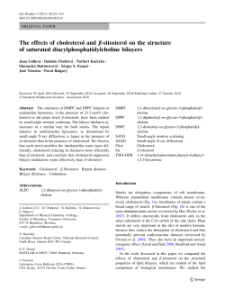 The effects of cholesterol and &beta;-sitosterol on the structure of