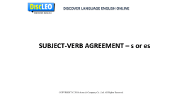 SUBJECT-VERB AGREEMENT &ndash; s or es