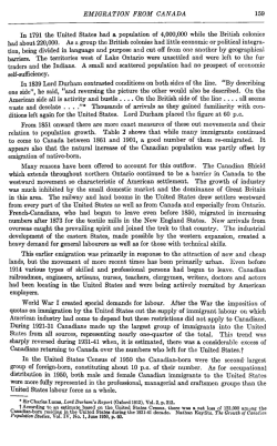 EMIGRATION FROM CANADA 159 In 1791 the United States had a