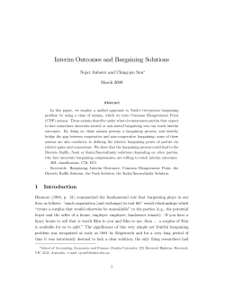 Interim Outcomes and Bargaining Solutions