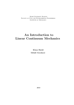 An Introduction to Linear Continuum Mechanics