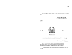 Statutes Relating to Land Law in Sierra Leone