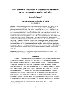 First-‐principles calculation of the stabilities of lithium garnet