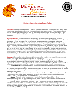 Elkhart Memorial Attendance Policy