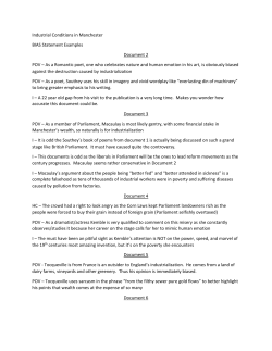 Industrial Conditions in Manchester BIAS Statement Examples