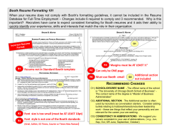 Booth Resume Formatting 101 - The University of Chicago Booth