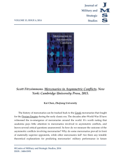 Scott Fitzsimmons. Mercenaries in Asymmetric Conflicts. New York