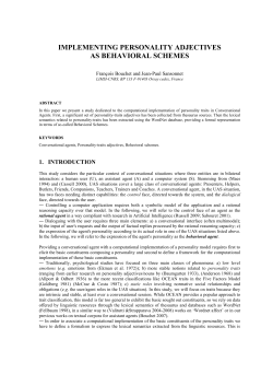 Implementing personality adjectives as