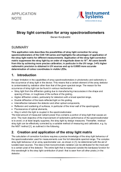 APPLICATION NOTE Stray light correction for