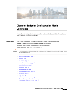 Diameter Endpoint Configuration Mode Commands