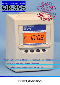 QUARTZ TIME RECORDER IN/OUT Punch only / With Calculation