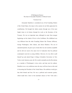 Of Belligerent Humor: The End of Alexander Hamilton`s Political