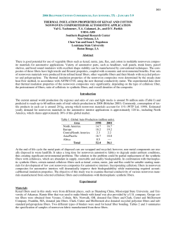 2004: Thermal Insulation Properties of Kenaf and Cotton Nonwoven