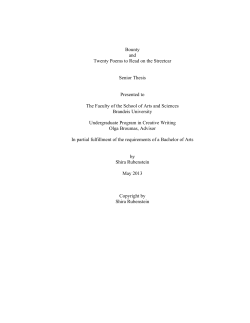 Bounty and Twenty Poems to Read on the Streetcar