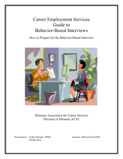 Career Employment Services Guide to Behavior