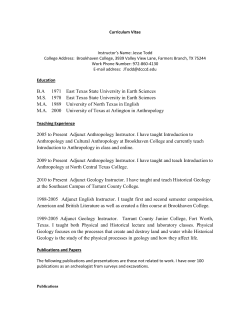 Curriculum Vitae - Brookhaven College