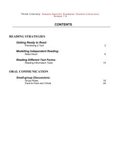 Teacher Librarians, Grades 7-9