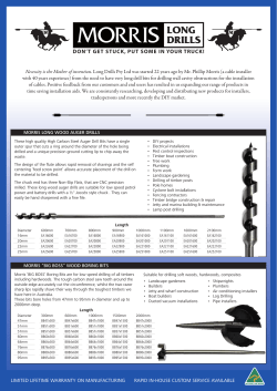 Morris Long Drills Brochure