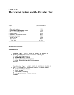 The Market System and the Circular Flow