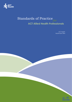 AH Standards of Pract.indd - ACT Health