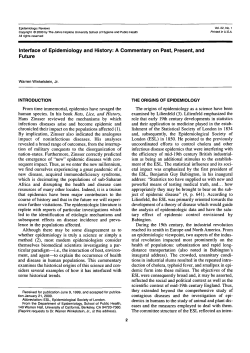Interface of Epidemiology and History: A Commentary on Past