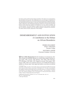 DISMEMBERMENT AND SUFFOCATION A Contribution to