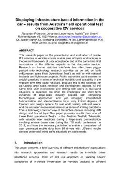 Displaying infrastructure-based information in the car &ndash; results from