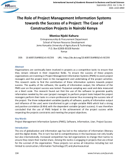 The Role of Project Management Information Systems towards the