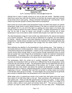 Temperature Considerations - St. Augustine Orchid Society