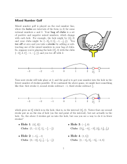 Mixed Number Golf &bull; Hole 1: (31 &bull; Hole 3: (&minus;1 &bull; Hole 4: (1,12