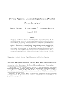 Proving Approval: Dividend Regulation and Capital Payout