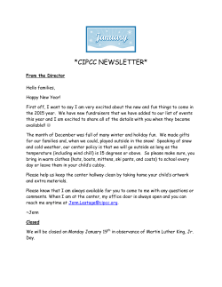 cipcc newsletter - Champlain Islands Parent Child Center