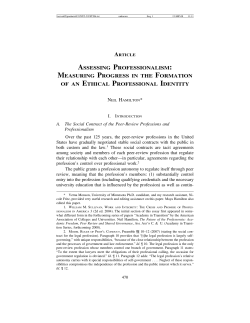 assessing professionalism: measuring progress in the formation of