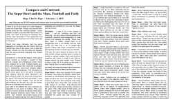 Compare and Contrast: The Super Bowl and the Mass, Football and