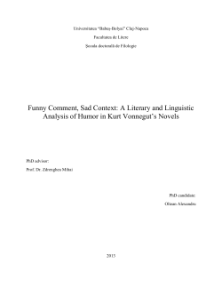 Funny Comment, Sad Context: A Literary and Linguistic Analysis of