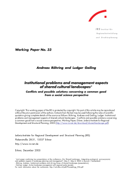 Institutional problems and management aspects of shared cultural