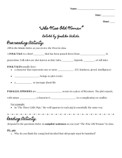 The Wise Old Woman - Mrs. Sanders` Language Arts Class