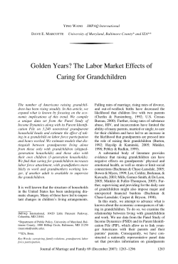 Golden Years: The Consequences of Caring for