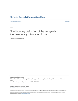 The Evolving Definition of the Refugee in Contemporary