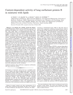Content-dependent activity of lung surfactant protein B in mixtures
