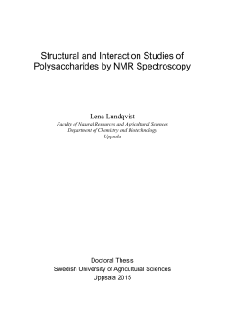 Structural and Interaction Studies of Polysaccharides by NMR