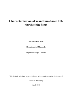 Characterisation of scandium-based III- nitride thin films