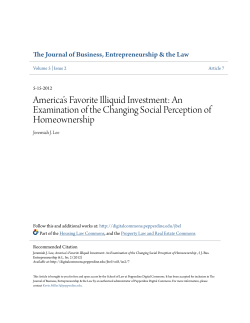 An Examination of the Changing Social Perception of Homeownership