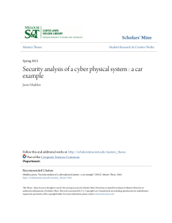 Security analysis of a cyber physical system : a car