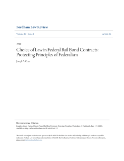 Choice of Law in Federal Bail Bond Contracts: Protecting Principles