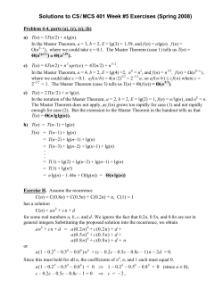 Solutions to CS / MCS 401 Week #5 Exercises (Spring 2008)