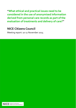 Using anonymised data derived from personal care records