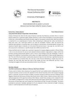Abstracts - University of Nottingham