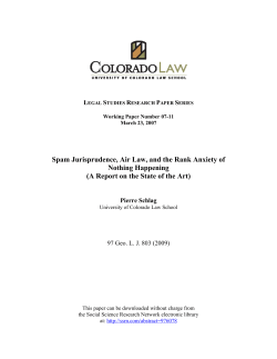 Spam Jurisprudence, Air Law, and the Rank Anxiety