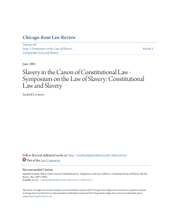 Slavery in the Canon of Constitutional Law